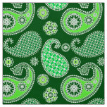 Paisley pattern, Emerald and Jade Green Fabric
