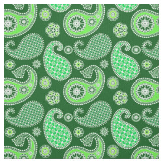 Paisley pattern, Emerald and Jade Green Fabric