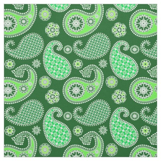 Paisley pattern, Emerald and Jade Green Fabric