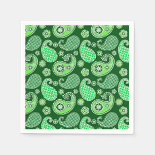 Paisley pattern, Emerald and Jade Green Napkins