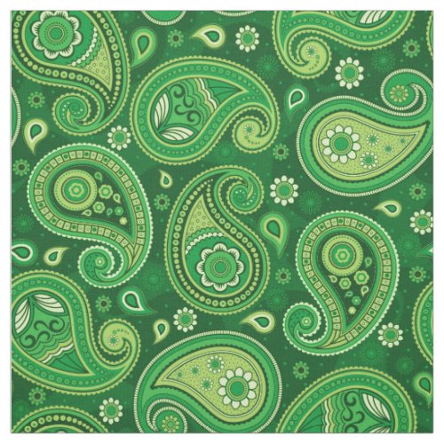 Paisley pattern green fabric