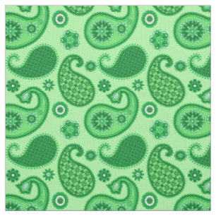 Paisley Pattern, Jade and Emerald Green Fabric