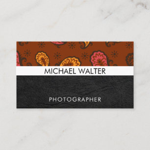 Paisley Pattern   Leather Business Card
