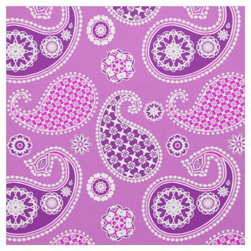 Paisley pattern, Lilac and Amethyst Purple Fabric