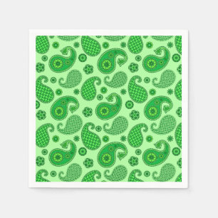 Paisley Pattern, Lime and Emerald Green Napkins