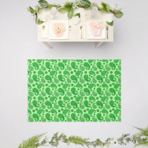 Paisley Pattern, Lime and Emerald Green Outdoor Rug