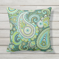 Paisley Pattern Lime Green Turquoise