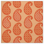 Paisley pattern, mandarin and pastel orange fabric