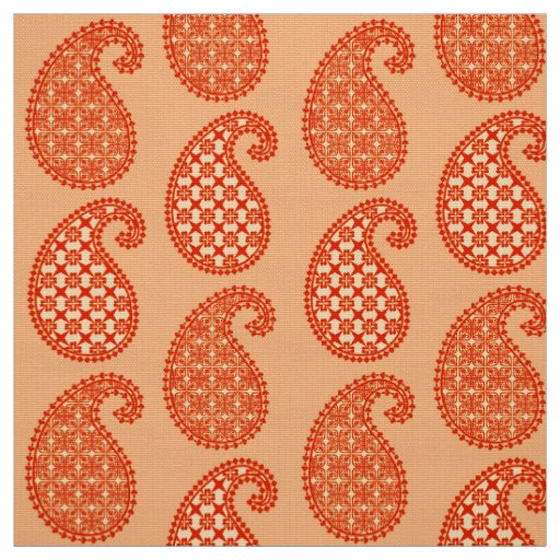 Paisley pattern, mandarin and pastel orange fabric