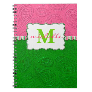 Paisley Pattern Monogram Notebook