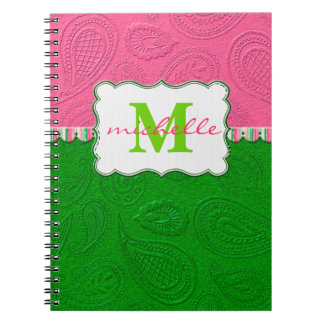 Paisley Pattern Monogram Notebook