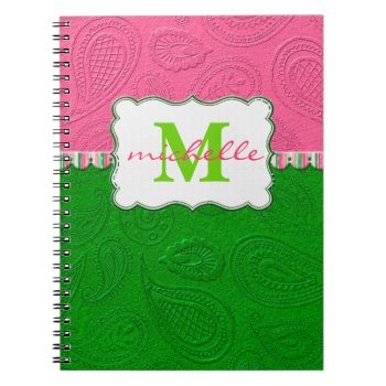 Paisley Pattern Monogram Notebook by jdlhammond at Zazzle