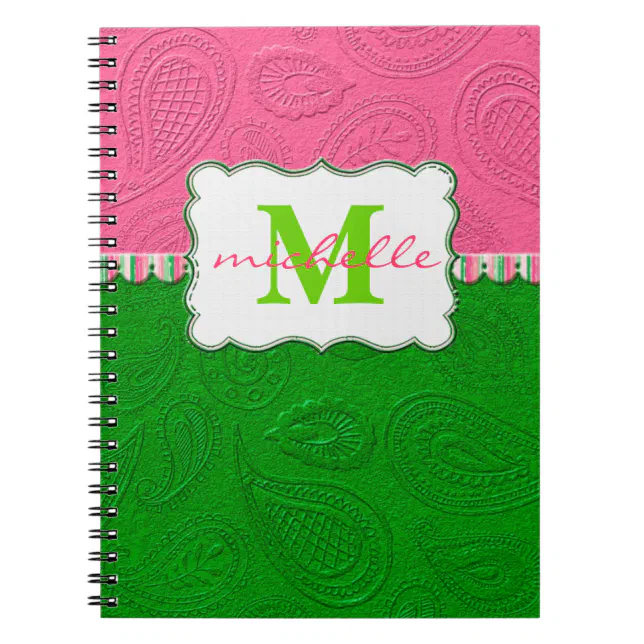 Paisley Pattern Monogram Notebook | Zazzle