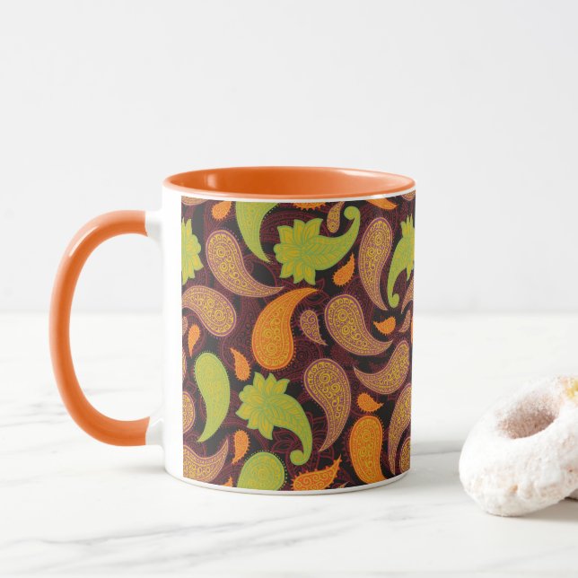 Paisley Pattern  Mug (With Donut)