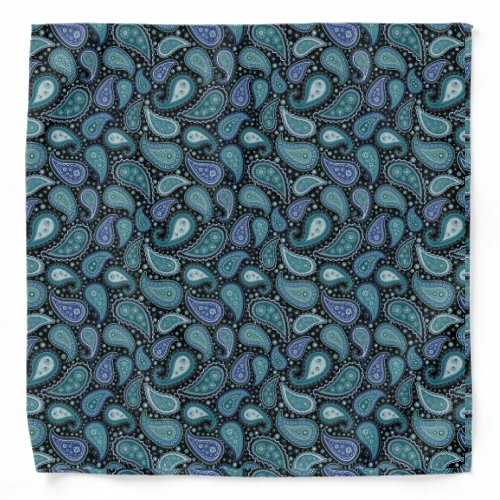 Paisley Pattern Navy Blue Simple Bandana