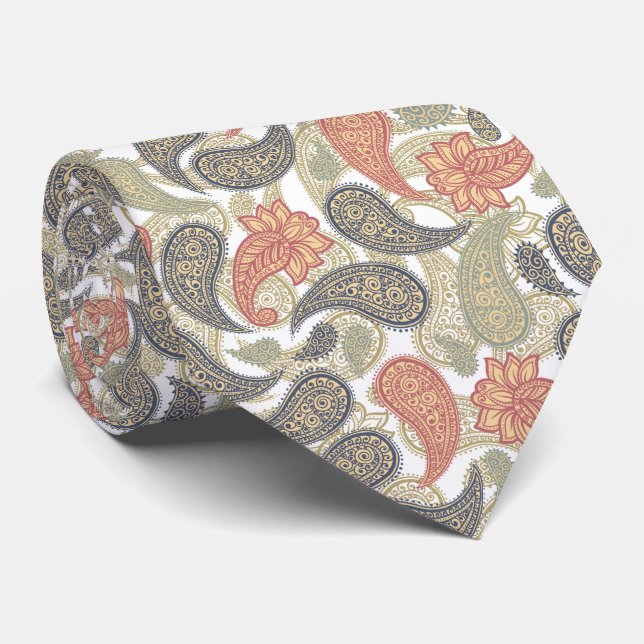 Paisley Pattern  Neck Tie (Rolled)