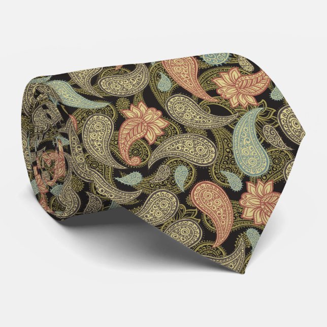 Paisley Pattern  Neck Tie (Rolled)