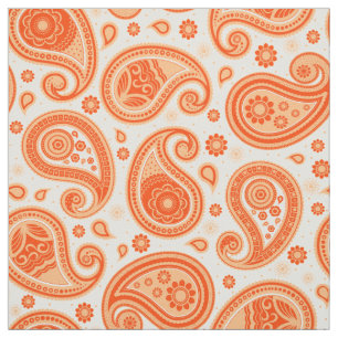 Paisley pattern orange color fabric