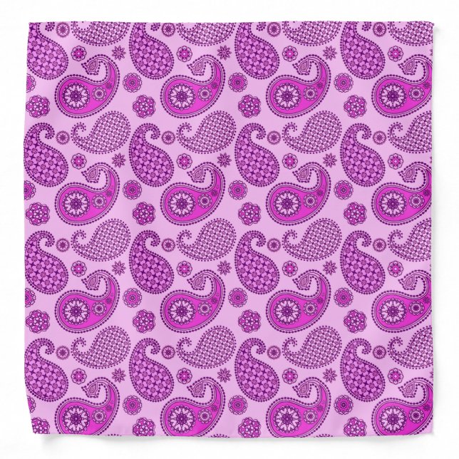 Paisley pattern, orchid and amethyst purple bandana (Front)