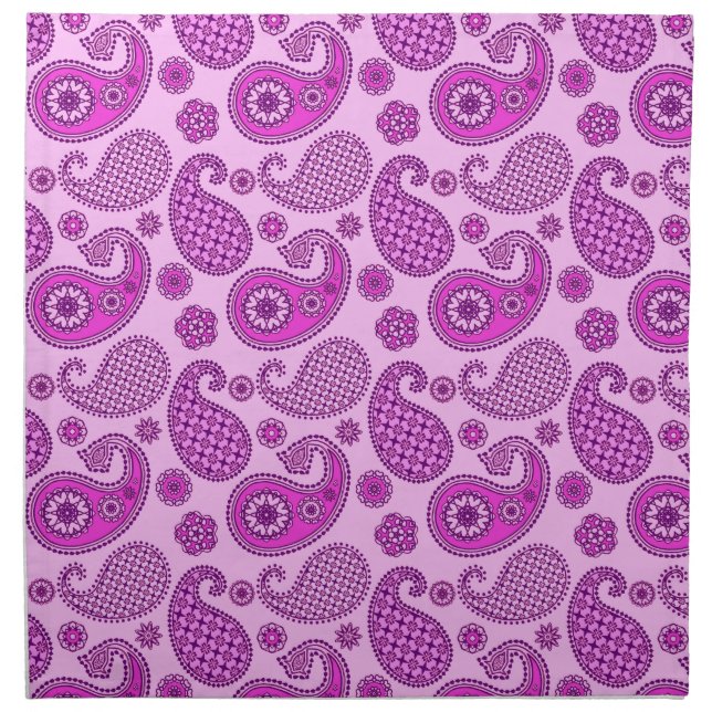 Paisley pattern, orchid and amethyst purple napkin (Front)