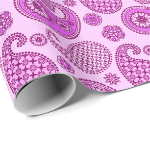 Paisley pattern, orchid and amethyst purple wrapping paper