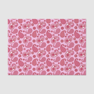 Paisley Pattern, Peppermint Pink and White Tissue Paper