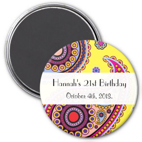 Paisley Pattern Persian Paisley Birthday Party Magnet