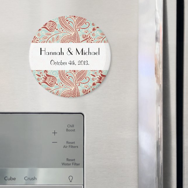 Paisley Pattern, Persian Paisley, Boteh, Wedding Magnet (In Situ (Fridge))