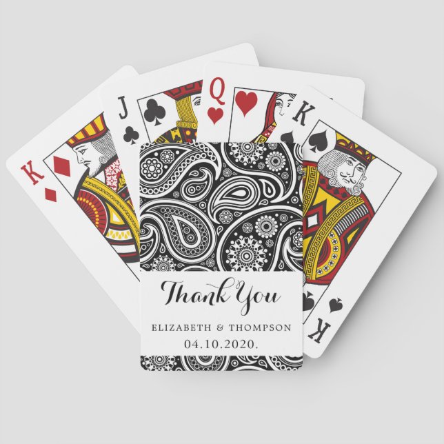 Paisley Pattern, Persian Paisley, Boteh, Wedding Poker Cards (Back)