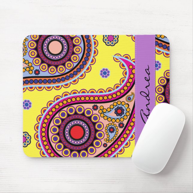 Paisley Pattern, Persian Paisley, Boteh, Your Name Mouse Pad (With Mouse)
