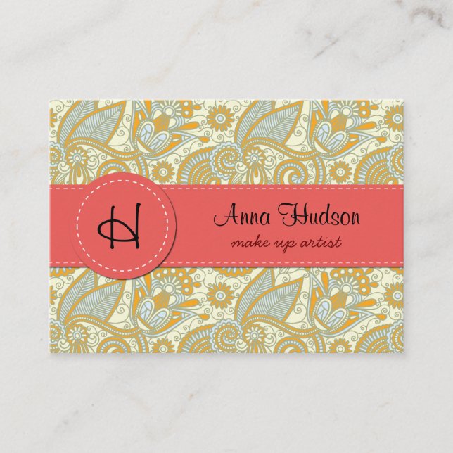Paisley Pattern, Persian Paisley, Oriental Paisley Business Card (Front)