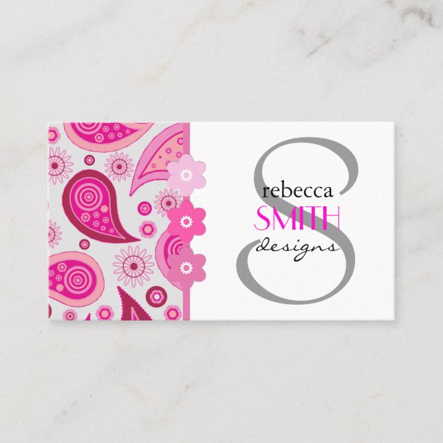 Paisley Pattern, Persian Paisley, Oriental Paisley Business Card (Front)