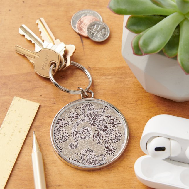 Paisley Pattern, Persian Paisley, Oriental Paisley Keychain (Desk)