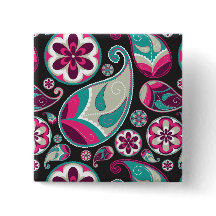 Paisley Pattern Pink and Teal