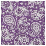 Paisley pattern purple and white elegant fabric