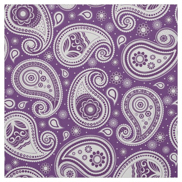 Rich Purple Paisley Pattern Fabric Zazzle 4609