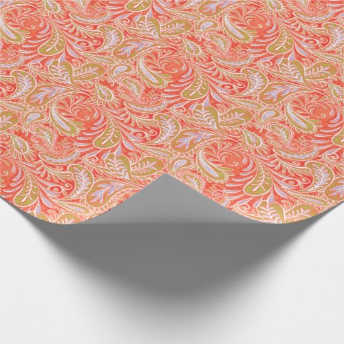 Paisley Pattern Red and Green Wrapping Paper