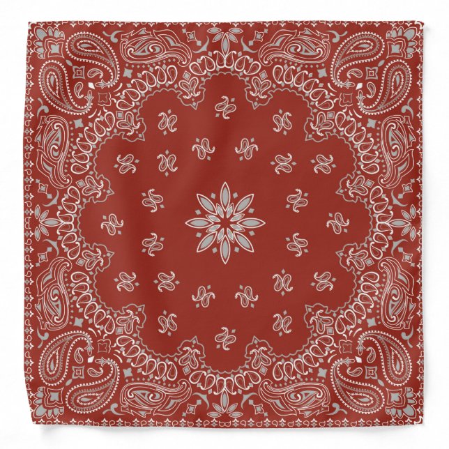 Paisley Pattern Red Indian Simple Bandana (Front)