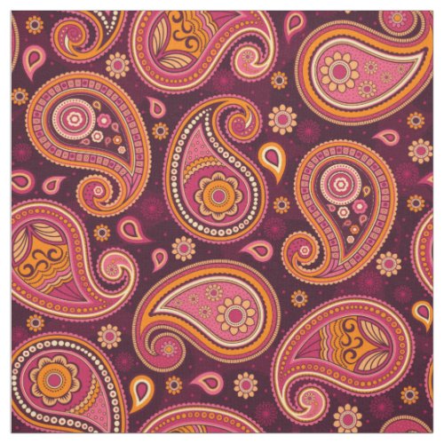 Paisley pattern red pink and maroon color fabric