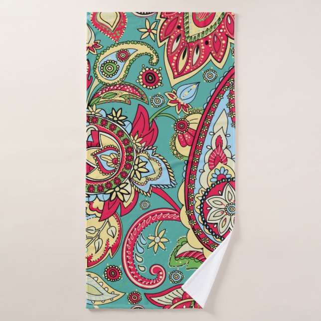 Paisley pattern. Seamless oriental pattern based o Bath Towel (Bath Towel)