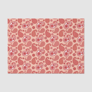 Paisley Pattern, Shades of Coral Orange Tissue Paper