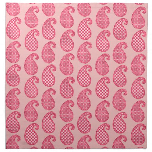 Paisley pattern shades of coral pink cloth napkin