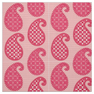 Paisley pattern, shades of coral pink fabric