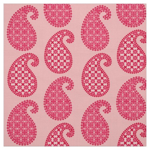 Paisley pattern, shades of coral pink fabric