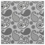 Paisley pattern, shades of grey, black and white fabric