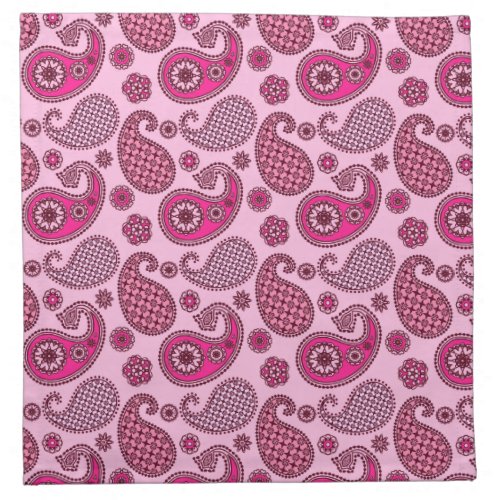 Paisley pattern shades of light to deep pink napkin