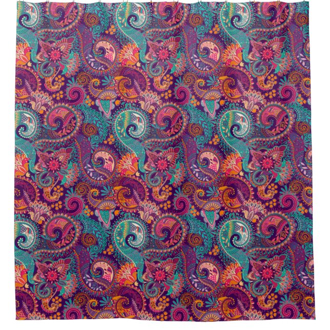 Paisley pattern shower curtain (Front)