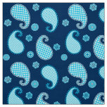 Paisley pattern, sky blue and cobalt fabric