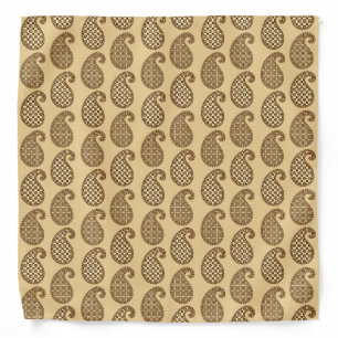 Paisley pattern, tan, cream and chocolate bandana