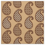 Paisley pattern, tan, cream and chocolate fabric